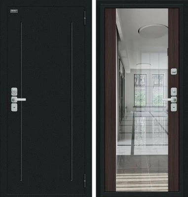 Входная дверь Глори Букле черное/Wenge Veralinga BR4632