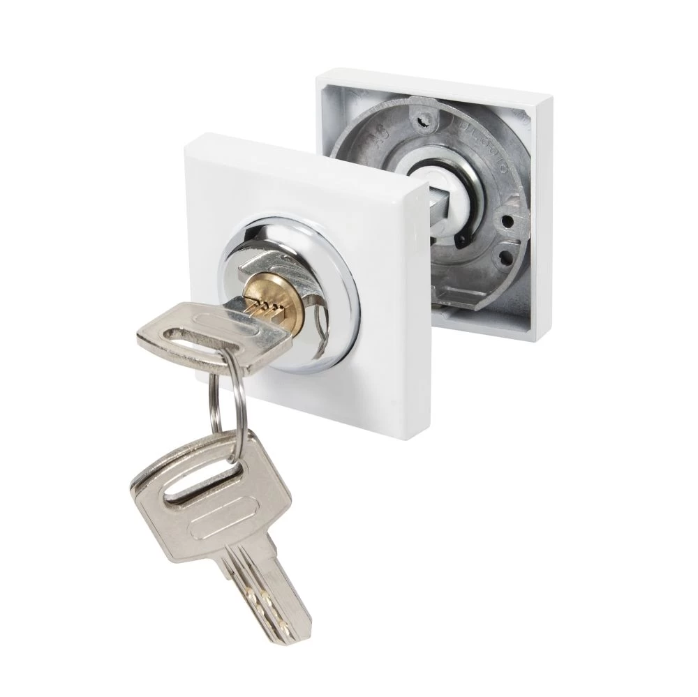 Фото Ручка поворотная с фиксацией ключом BK6.FIX.JK WH-19 белый